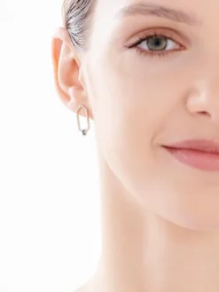 Kolczyki z żółtego złota z diamentami i szafirami - próba 375