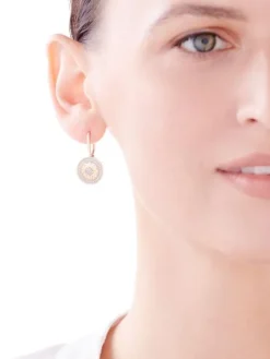 Kolczyki z żółtego złota z diamentami i onyksami - próba 585