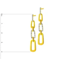 Kolczyki z żółtego złota z diamentami - 0,04 ct - próba 585