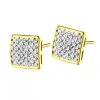 Kolczyki z żółtego złota z diamentami - kwadraty - 0,15 ct - próba 585