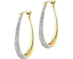 Kolczyki z żółtego złota z diamentami i tanzanitami - próba 585