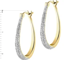 Kolczyki z żółtego złota z diamentami i tanzanitami - próba 585