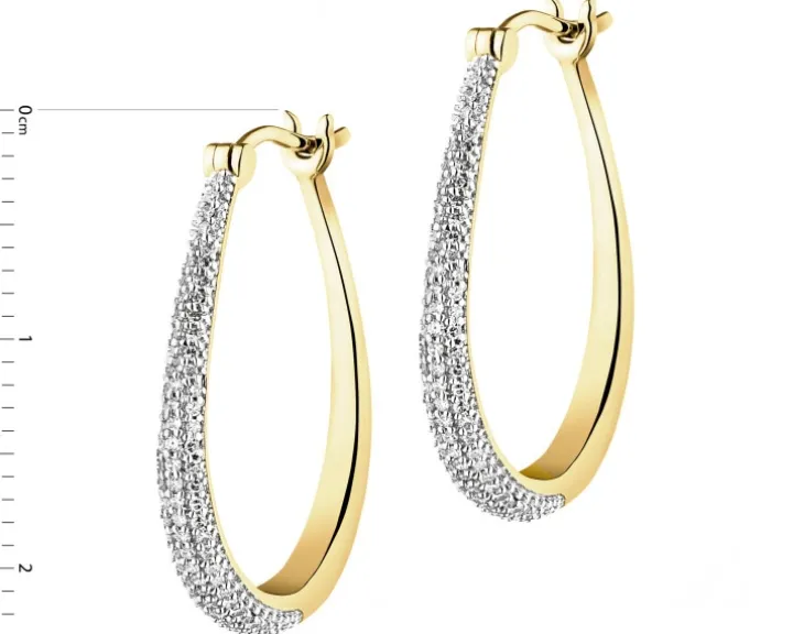 Kolczyki z żółtego złota z diamentami i tanzanitami - próba 585