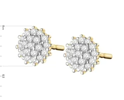 Kolczyki z żółtego złota z diamentami - 0,08 ct - próba 585