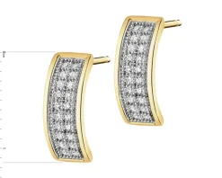 Kolczyki z żółtego złota z diamentami - 0,13 ct - próba 585