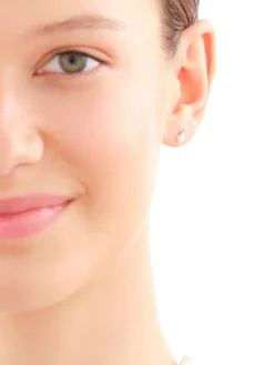 Kolczyki z żółtego złota z diamentami i perłami - próba 375