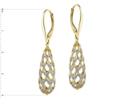 Kolczyki z żółtego złota z diamentami - 0,10 ct - próba 585