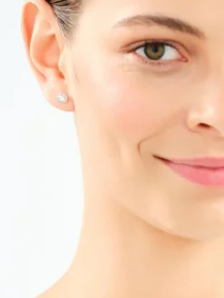 Kolczyki z żółtego złota z diamentami - 0,30 ct - próba 585