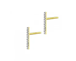 Kolczyki z żółtego złota z diamentami - 0,05 ct - próba 375