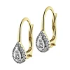 Kolczyki z żółtego złota z diamentami - 0,15 ct - próba 585