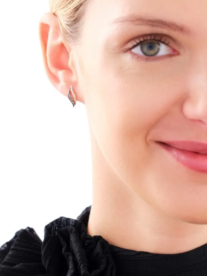 Kolczyki z żółtego złota z diamentami - 0,17 ct - próba 585