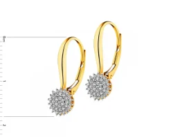 Kolczyki z żółtego złota z diamentami i perłami - próba 585