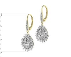 Kolczyki z żółtego złota z diamentami - 1,74 ct - próba 585