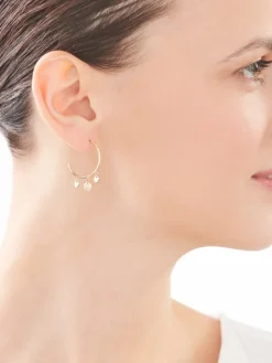 Kolczyki z żółtego złota z diamentami - koła - 0,01 ct - próba 375