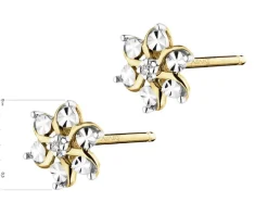 Kolczyki z żółtego złota z diamentami i cytrynami - kolibry - próba 585
