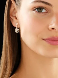 Kolczyki z żółtego złota z diamentami - 0,76 ct - próba 585