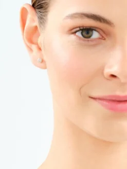 Kolczyki z żółtego złota z diamentami - 0,05 ct - próba 585