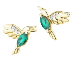 Kolczyki z żółtego złota z diamentami - 0,23 ct - próba 585