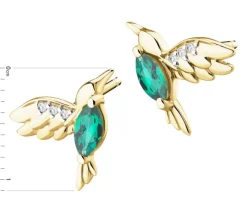 Kolczyki z żółtego złota z diamentami - 0,23 ct - próba 585