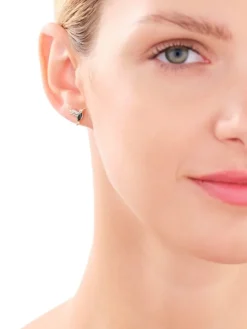 Kolczyki z żółtego złota z diamentami - 0,23 ct - próba 585