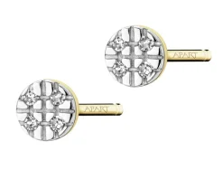 Kolczyki z żółtego złota z diamentami i cytrynami - próba 375