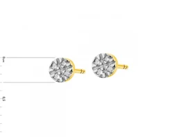 Kolczyki z żółtego złota z diamentami i cytrynami - próba 375