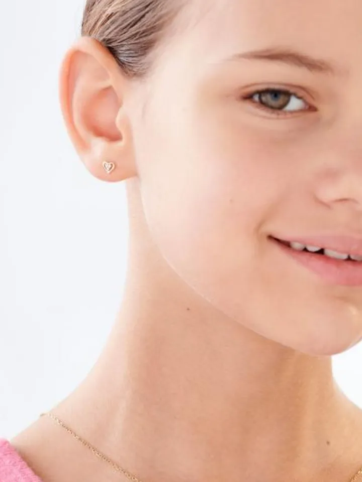 Kolczyki z żółtego złota z diamentami - 0,33 ct - próba 585