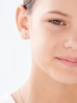 Kolczyki z żółtego złota z diamentami - 0,44 ct - próba 585