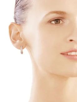 Kolczyki z żółtego złota z diamentami - koła - 0,16 ct - próba 585