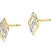 Kolczyki z żółtego złota z diamentami - 0,004 ct - próba 585