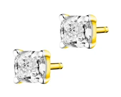 Kolczyki z żółtego złota z diamentami - 1,01 ct - próba 585