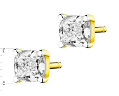 Kolczyki z żółtego złota z diamentami - 1,01 ct - próba 585