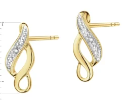 Kolczyki z żółtego złota z diamentami - 0,56 ct - próba 585
