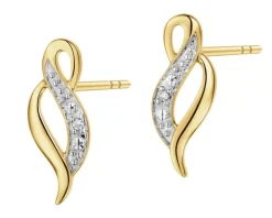 Kolczyki z żółtego złota z diamentami - 0,87 ct - próba 585