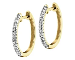 Kolczyki z żółtego złota z diamentami - gwiazdy - 0,005 ct - próba 375