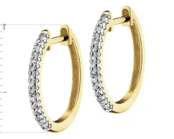 Kolczyki z żółtego złota z diamentami - gwiazdy - 0,005 ct - próba 375