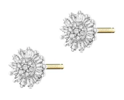 Kolczyki z żółtego złota z diamentami - 0,25 ct - próba 585