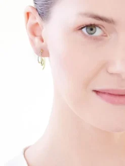 Kolczyki z żółtego złota z diamentami - 0,02 ct - próba 375