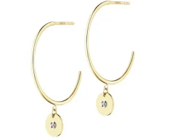 Kolczyki z żółtego złota z diamentami - koła - 0,01 ct - próba 375