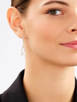 Kolczyki z żółtego złota z diamentami - 0,24 ct - próba 585