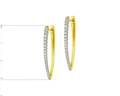 Kolczyki z żółtego złota z diamentami - koła - 0,10 ct - próba 585