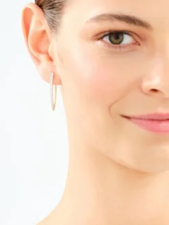 Kolczyki z żółtego złota z diamentami - koła - 0,10 ct - próba 585