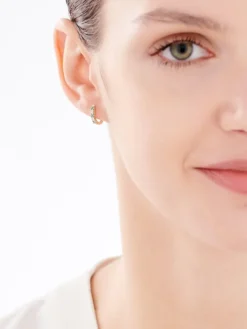 Kolczyki z żółtego złota z diamentami i rubinami - próba 375