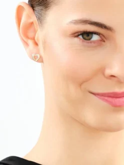 Kolczyki z żółtego złota z diamentami - koła - 0,07 ct - próba 585