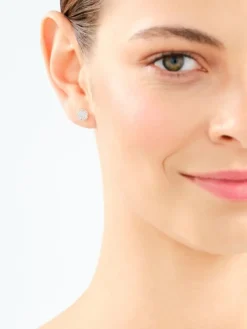 Kolczyki z żółtego złota z diamentami - 0,12 ct - próba 585