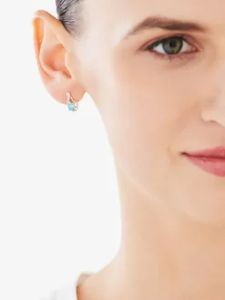 Kolczyki z żółtego złota z diamentami i topazami - próba 375