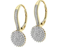 Kolczyki z żółtego złota z diamentami - 0,39 ct - próba 585