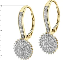 Kolczyki z żółtego złota z diamentami - 0,39 ct - próba 585