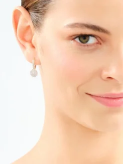 Kolczyki z żółtego złota z diamentami - 0,39 ct - próba 585