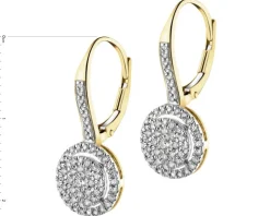 Kolczyki z żółtego złota z diamentami - 0,50 ct - próba 585